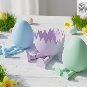 Flexi Easter Egg STL Bundle | 3 Articulated Print-in-Place Designs (Digital Download)