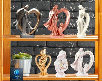 Mother and Child Statue STL Bundle (5 Sculptures) | Mothers Day Sculptures (Digital Download)