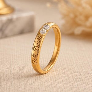 Till Death Sterling Silver Ring – Till Death Band | Unisex Handmade Jewelry, Confirmation Band, Diamond Ring, Promise Band For Her