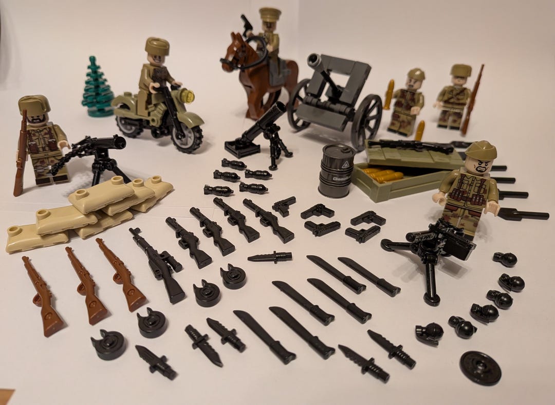 Custom WW2 Army Military Soldier Building Blocks Set WWII MOC USSR ...