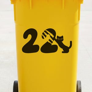 猫の爪痕デザインのゴミ箱ステッカー｜カスタムハウスナンバーデカール｜ビニールラベル