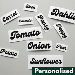 Sticker gepersonaliseerde plant zaailingpot – vinylsticker tuinlabel, kruidenplantmarkering