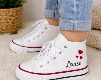 Chaussure enfant personnalisées prénom – chaussures fille garçon  custom paillettes – cadeau unique enfant