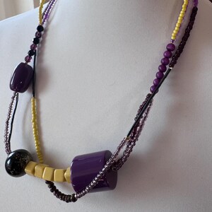 Halskette Purple Rain/Statement Style/ aus verschiedenen recycelten Schmuckteilen/ mit 24k vergoldetem Kettenverschluss/Unikat