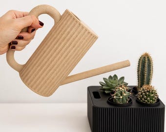 Modern Ribbed Watering Can – Minimalist 3D Printed Plant Care Tool