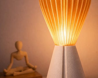 Lampe de table SAKUMI, texture floue, lampe de chevet imprimée en 3D, ambiance chaleureuse (ampoule LED incluse)