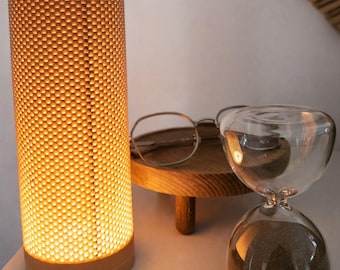 Table Lamp, Minimalist Ambient Bedside Light, Cozy Home Decor 3D Printed Textured