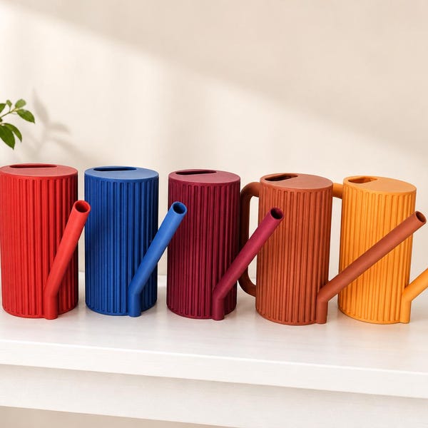 Regador moderno com nervuras | Jarra minimalista para plantas de interior e exterior