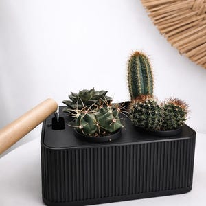 Maceta acanalada / Decoración minimalista escandinava para escritorio