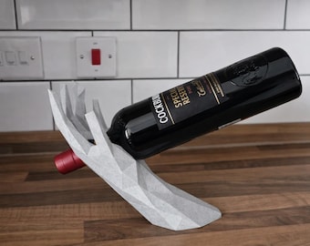 Portabotellas de vino con forma de mano impreso en 3D, escultura flotante moderna