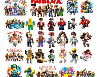 Roblox Clipart Bundle PNG | 30 roblox character clip Art | Transparent background | kids birthday party, shirt design, Digital download