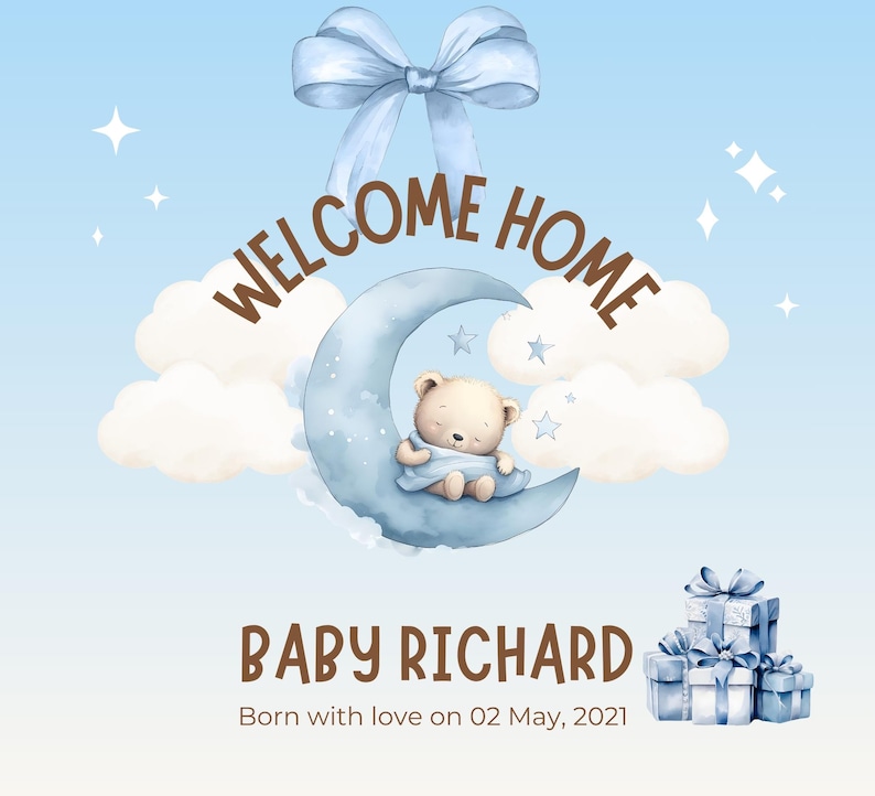 Baby Boy Clipart Bundle PNG | 25 Blue Watercolor Baby Shower Graphics ...