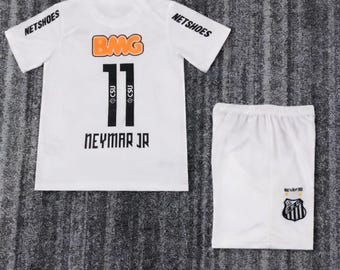 Gepersonaliseerde Neymar Jr Santos-trui voor kinderen | Retro voetbalcadeau