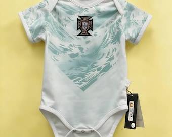 Portugal voetbalshirt babybody, retro golf voetbaloutfit, cadeau pasgeboren