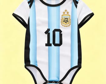 Retro Argentina #10 voetbalbodysuit voor baby's - voetbalshirt voor baby's