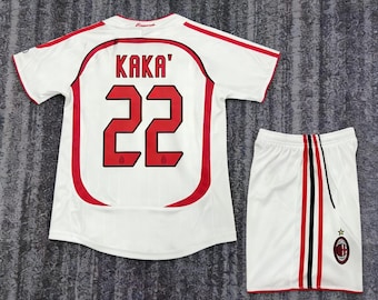 Custom AC Milan Kaka #22-trui voor kinderen | Retro voetbaltenue uit 2006
