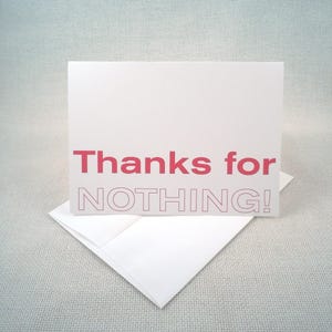 Funny and Sarcastic Thanks for Nothing Mother&#39;s Day Card