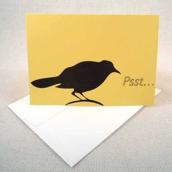 Black Bird Silhouette Halloween Card