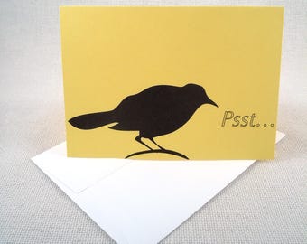 Black Bird Silhouette Halloween Card