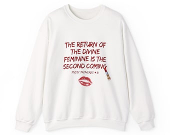 Divine Feminine Graphic Crewneck Sweatshirt | Lipstick Kiss, Scandalous