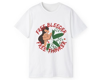 Free Bleeder Free Thinker Tee | Menstrual Liberation Graphic Shirt