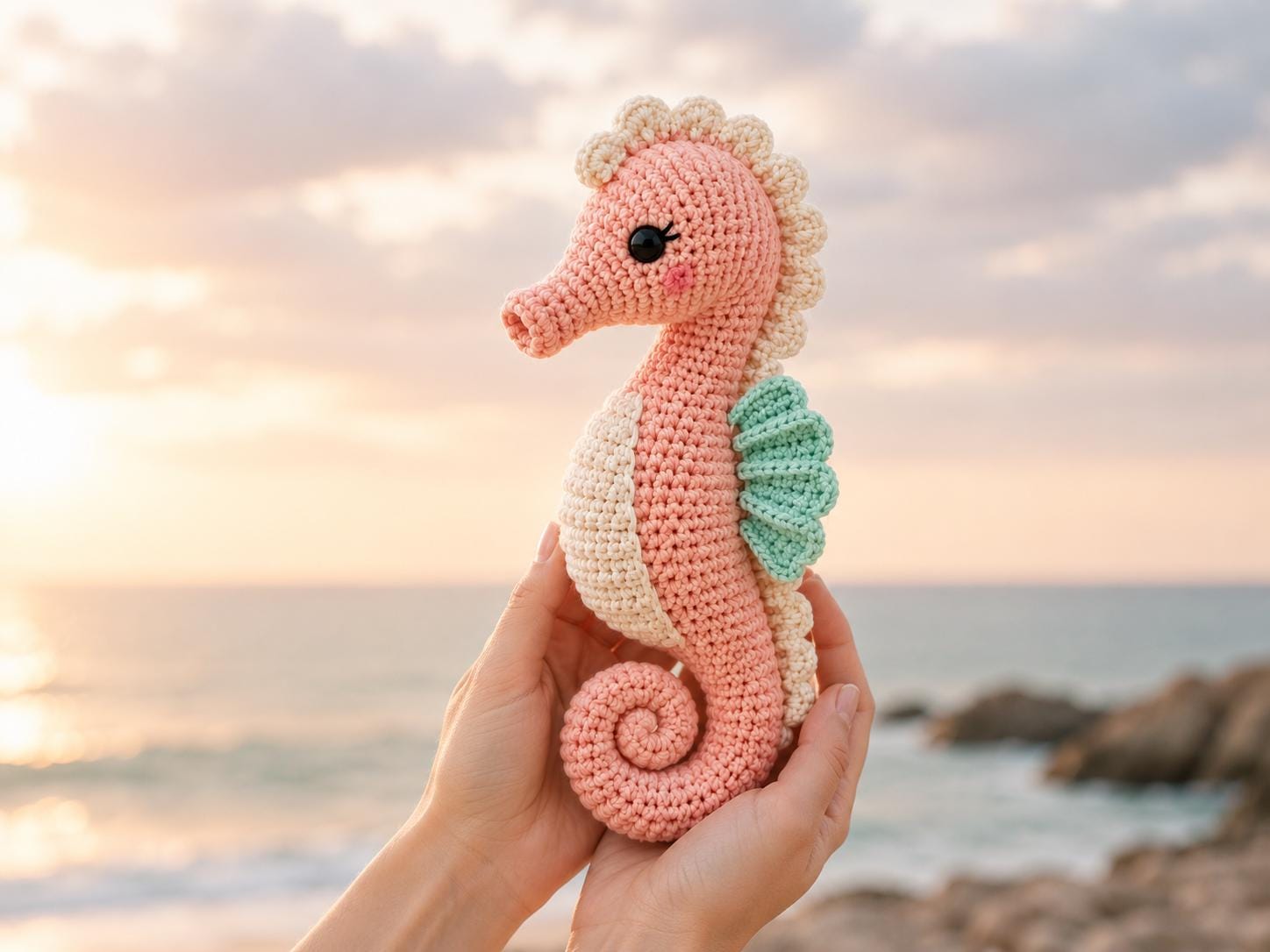 30 Seahorse Crochet Patterns to Make for Ocean-Inspired Gifts, Nursery Decor, and... 5 Pearl the Curly-Tail Seahorse Pattern