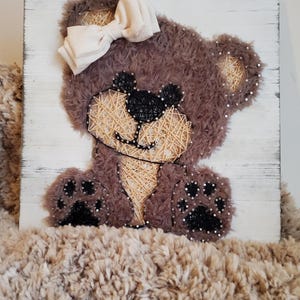 Teddy Bear String Art, baby decor, nursery or bedroom,