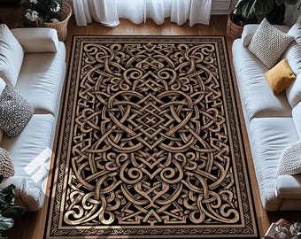 Celtic Knot Area Rug Viking Tribal Norse Decor