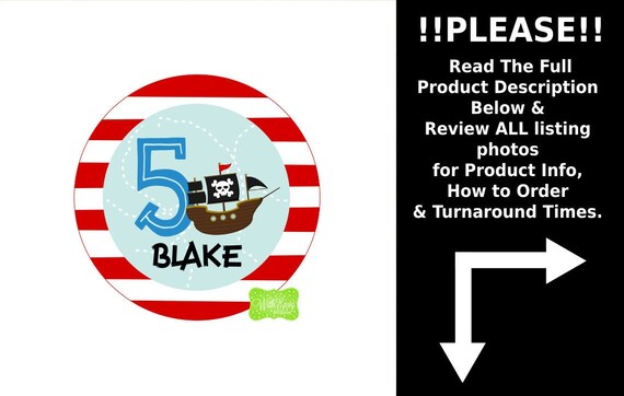 Personalized Pirate Birthday Iron On - Pirate Iron On - Ice Cream Transfer - Pirate Decal - Pirate Ship Decal - EMAILED or SHIPPED Iron On Il_570xn