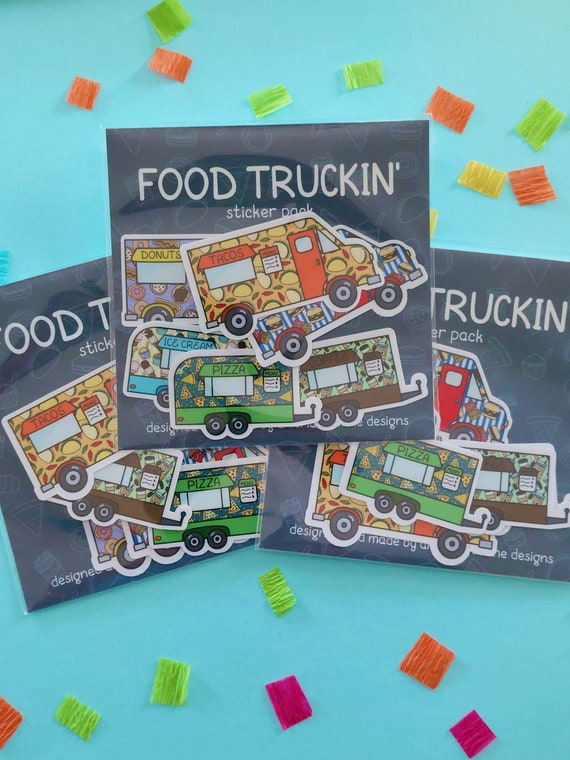 Food Truck Sticker Pack | Waterproof Vinyl Stickers | Sticker Pack | Food Stickers | Laptop Sticker | Phone Case Sticker Il_570xn