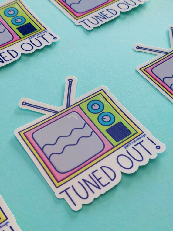 Television Sticker | Waterproof Vinyl Sticker | Pun Sticker | Tv Sticker | Funny Sticker | Laptop Sticker | Phone Case Sticker Il_570xn