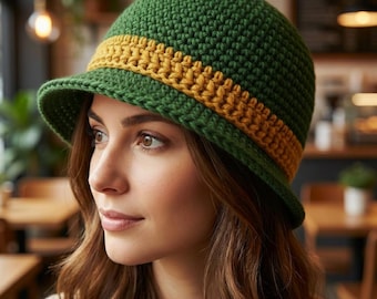 Patrón de gorro de crochet / Ala fácil, estilo moderno (Descarga PDF)