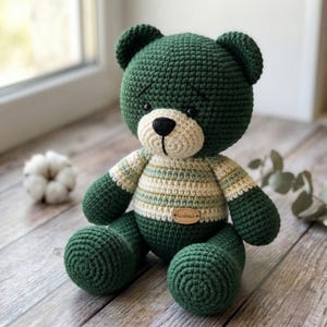 Crochet Teddy Bear Pattern | Amigurumi Sweater Toy PDF (Digital Download)