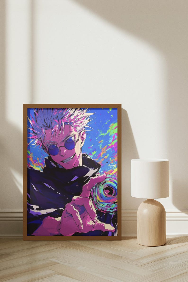 Gojo Pitcher Gojo Satoru Poster,jujutsu Kaisen Digital Print,high Quality Japanese ...