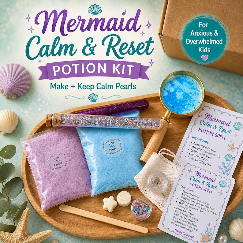 Mermaid Calm Potion Kit for Kids | Sensory Play Anxiety Relief Toy - Etsy