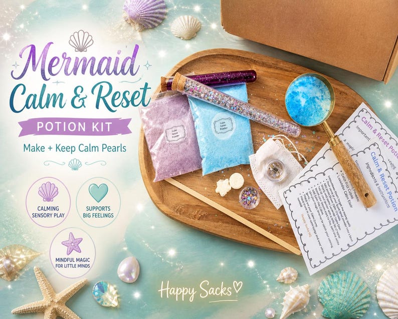 Mermaid Calm Potion Kit for Kids | Sensory Play Anxiety Relief Toy - Etsy