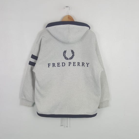 Fred Perry, Vintage Fred Perry Hoodie Laurel Wreath Big Logo Zip Up Jacket