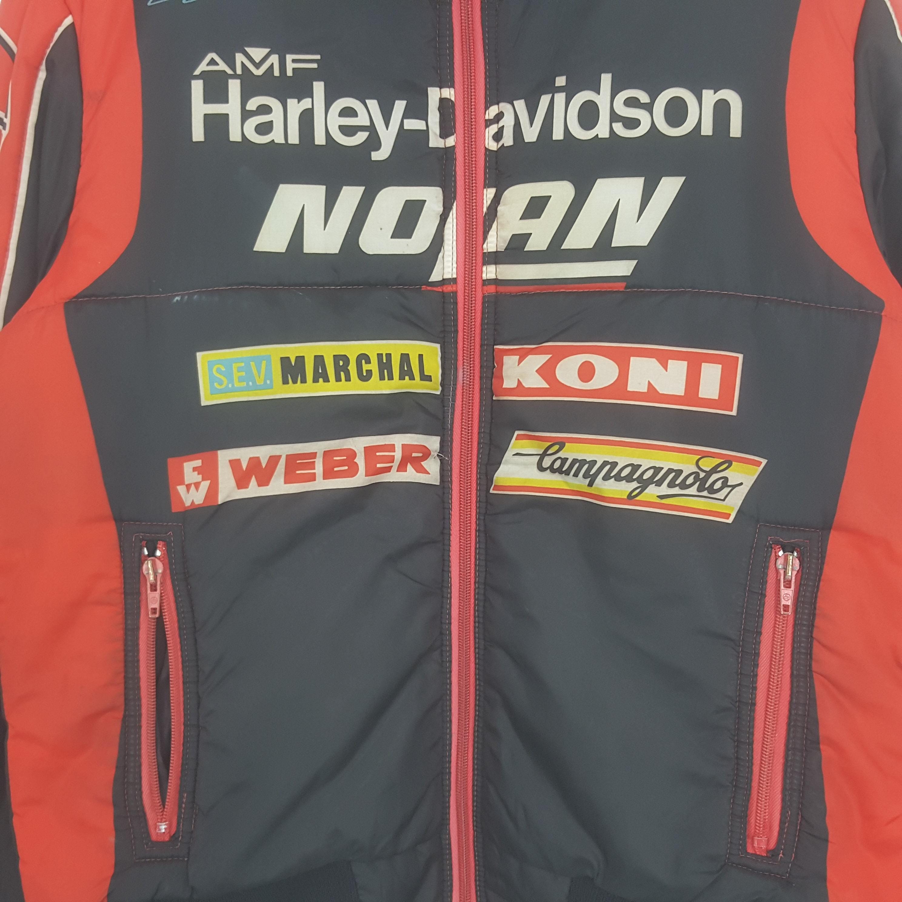 ビンテージHarley-Davidson NOLAN ジャケット イタリア製専用 Vintage AMF Harley Davidson Nolan Racing Padded Jacket - Etsy