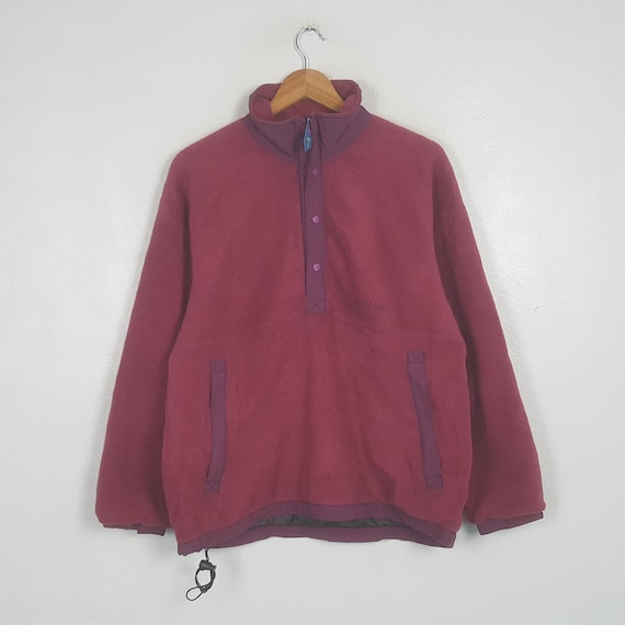 Mont-bell, Vintage Mont-bell Polartec Fleece Pullover Maroon Snap Anorak Jacket