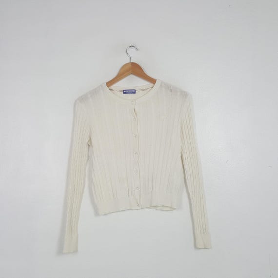 Burberry Blue Label, Vintage Burberry Blue Label Cable Knit Cardigan