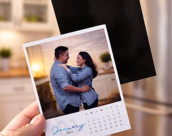 Personalized 2026 Photo Calendar Magnet, Monthly Fridge Decor, Custom Keepsake