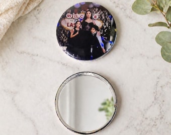 Custom Photo Mother's Day Pocket Mirror | Personalized Round Picture Keepsake Mirror