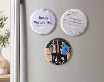 Custom Photo Magnet | Mother's Day Gift for Mom, Grandma (2.25" Round)