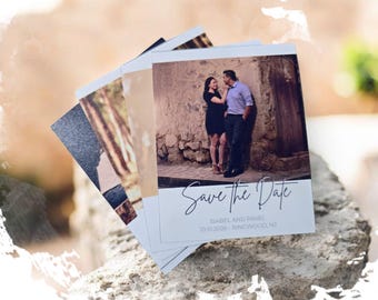 Save the Date Photo Magnets, Wedding Favors + Envelope Included