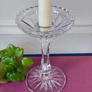Vintage Gorham King Edward Lead Crystal Taper Candle Holder - 6" Fluted Rim