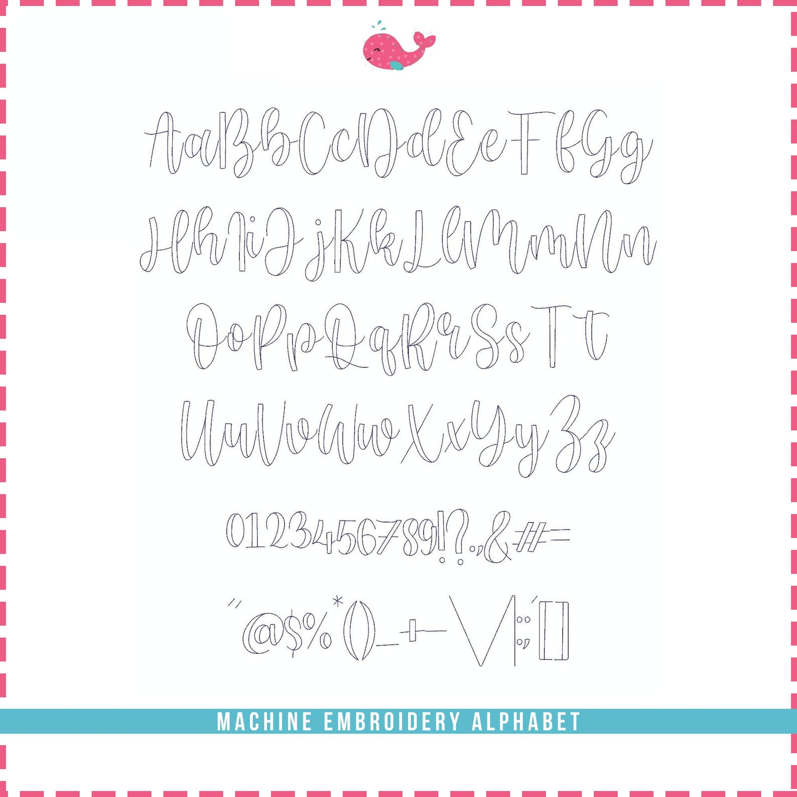 Bean Stitch Embroidery Font BX | Handwritten Script Alphabet | Name ...
