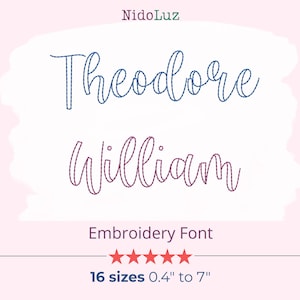 Bean Stitch Embroidery Font BX | Handwritten Script Alphabet | Name Embroidery Letters | Tiny Embroidery font | Block Baby font