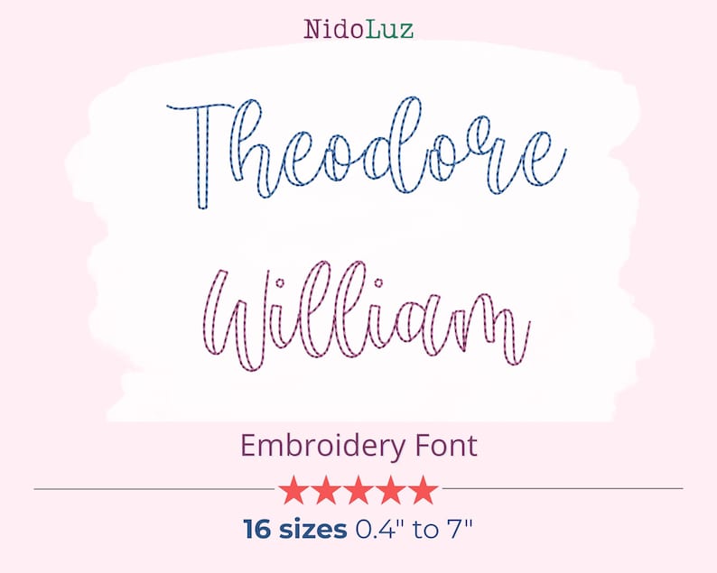 Bean Stitch Embroidery Font BX | Handwritten Script Alphabet | Name ...