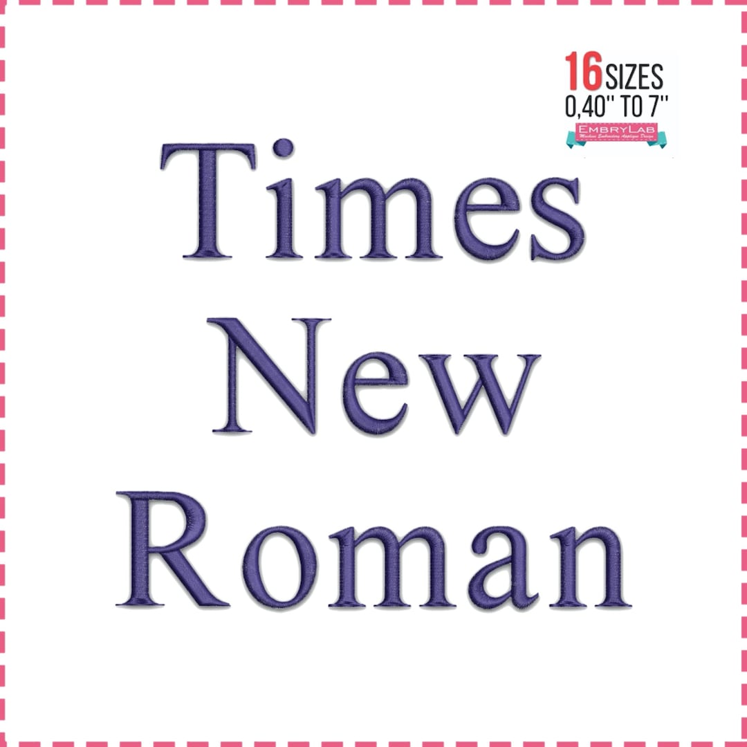 Times Roman Lettering Times Roman Bold Embroidery Font - Classic Serif Letters - Timeless ...