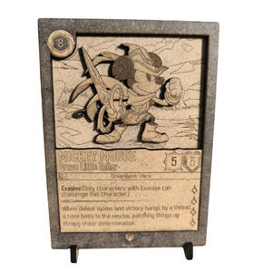 Mickey Mouse Lorcana Vector for Laser Cutting - Mickey with Scissors Fan Art for Wood - Disney Lorcana TCG Laser Cut